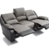 Canapé relax 3 places gris foncé avec repos-pieds déployés, modèle PIERRE, confort moderne pour le salon.